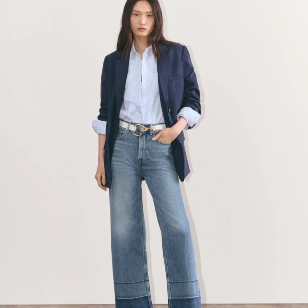 EVERLANE The Way High Sailor Wide-Leg Women's Blue Jeans 32 NWT